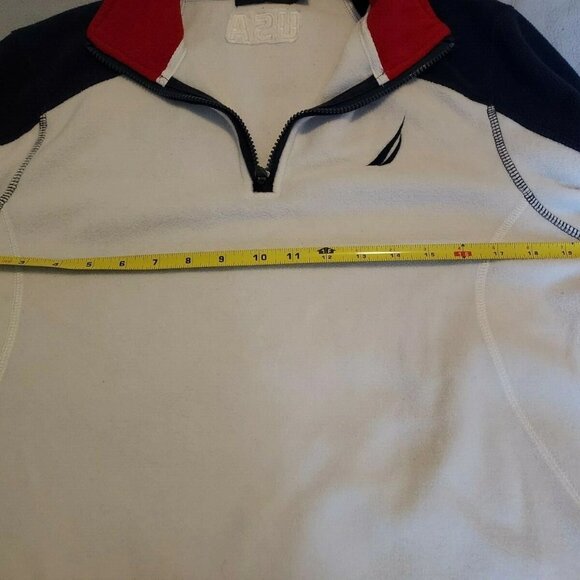 Vintage Nautica Spell Out Fleece Sweater Size S USA 1/4 Zip Pullover - Picture 6 of 9